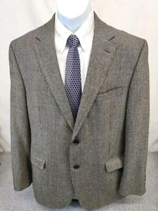 Lauren Ralph Lauren Slim Black Label Herren 44R Grau Kariert Wolle Blazer Sport Mantel - Bild 1 von 10