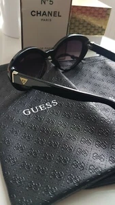 GUESS Original Black Faux Leather  Sunglasses Pouch Case New - Picture 1 of 3