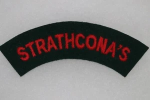 WW1 PATTERN CANADIAN ARMY CLOTH SHOULDER TITLE STRATHCONA'S REGIMENT CANADA - Picture 1 of 1