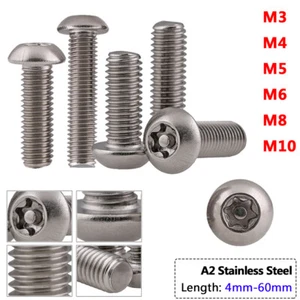 Torx Security Machine Screws Button Head M3-M10 Stainless Steel Tamper-Resistant - Picture 1 of 8