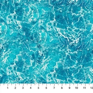 The View From Here Island Paradise Blue Cotton Quilt fabric Northcott 23413-44 - Picture 1 of 9