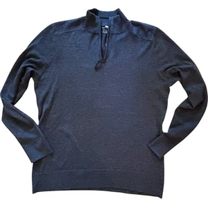 Smartwool Sparwood Half Zip Pullover Men's M Wool Blend Blue - Picture 1 of 9