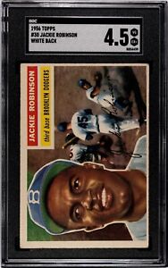 1956 Topps Baseball Jackie Robinson #30 White Back SGC 4.5