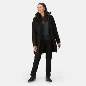 Regatta Womens Yewbank II Size UK 18L Waterproof Parka Coat Hood Black - Picture 1 of 12