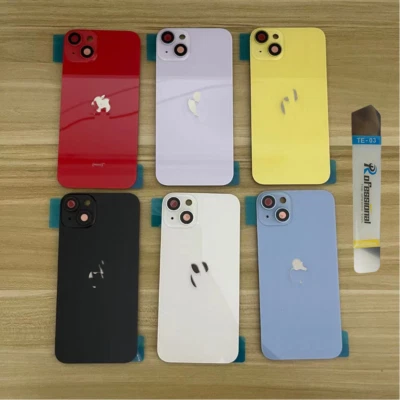 Cubierta trasera de repuesto de vidrio para iPhone 15 14 13 12 11 Pro Max XR X lote agujero grande Foto 1 de 3