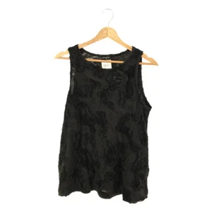 CHANEL Sleeveless tops camellia P50933V37551 cotton Black Used Women size 38 - Picture 1 of 9