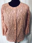New! Elizabeth And James Women’s L Beautiful Peach Button Down Top Blouse NWT