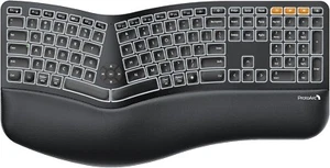 Rechargeable Split Ergonomic Keyboard with Bluetooth & USB Connectivity - Black - Picture 1 of 9