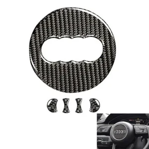 92mm For Audi A1 A3 A4 A5 A6 A7 A8 Q3 Carbon Fibre Steering Wheel Sticker Decal - Picture 1 of 3