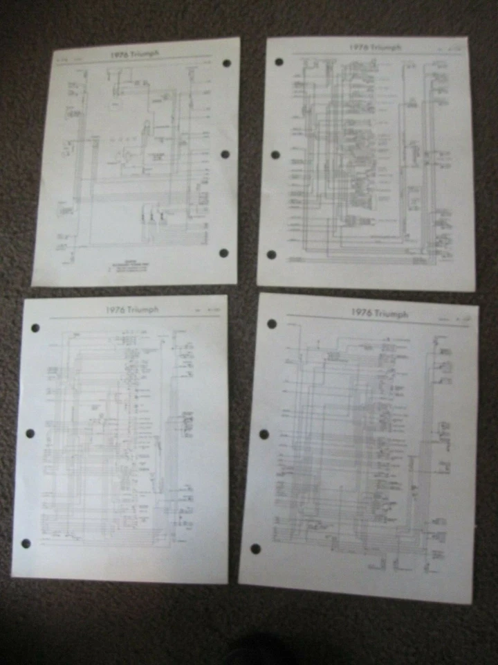  WIRING DIAGRAMS FOR 1976 TRIUMPH SPITFIRE TR6 AND TR7 MODELS Foto 1 de 1