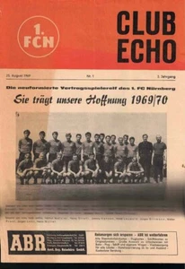 Quaderno Programma Calcio 69/70 RL 1° FC Norimberga - VfR Heilbronn - Foto 1 di 1
