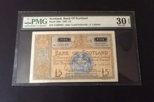 1967 Bank Of Scotland £5 P-106c PMG 30 EPQ - Picture 1 of 5