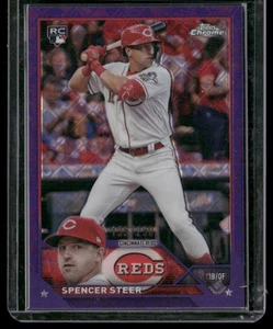 2023 Topps Chrome - Spencer Steer - #146 Logofractor púrpura/250 - Cincinnati - Imagen 1 de 2