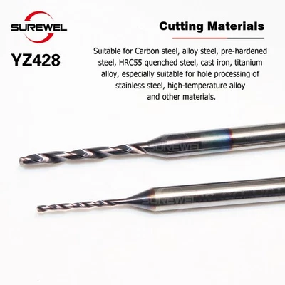Micro Drill 0.1mm to 1.69mm Solid Carbide Min Bit CNC Machining Tool Precision - Image 1 of 4