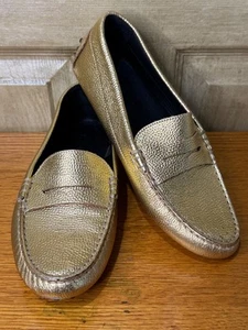 M.GEMI Gold Loafers Driving Women’s Size EU 38 7.5 US - Picture 1 of 8