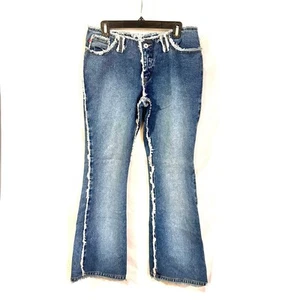 Vintage Zana Di Y2K Jeans Size 9 Raw Edges Low Rise Boot Cut Distressed Hem - Picture 1 of 13