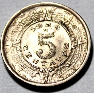 Mexico  5 Centavos  1938   725-1224 - Image 1 of 4