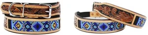 Dog Puppy Collar Genuine Cow Leather Adjustable Padded Canine 6068 - Picture 1 of 2
