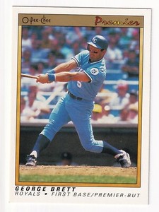 1991 O-PEE-CHEE PREMIER BASEBALL- GEORGE BRETT NO. 14 KC ROYALS LEGEND! MINT!