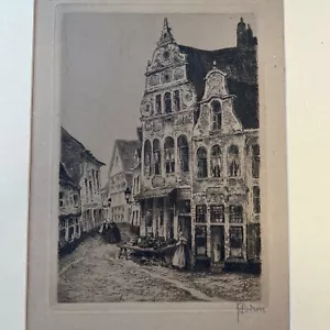 Signierte Artist Proof Radierung von Pedron "Antwerpen" David Bendanns Fine Art - Bild 1 von 8