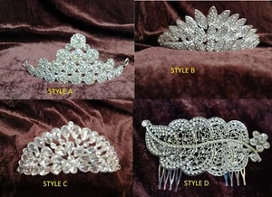 21 Pc W/4 Styles Wholesale Lots Bridal Crystal Flower Girls Princess Headdress - Picture 1 of 9