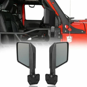 Pair Replaced Back Rear View Mirrors Steel Door Mounted for Jeep Tubular Doors - Picture 1 of 12