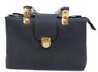  Satchel Handbag Purse Black And Gold Bag Medium 