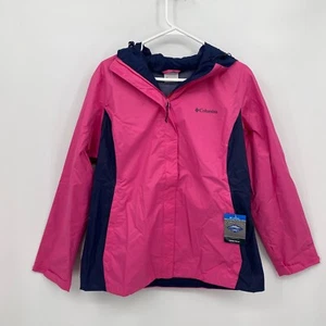 Columbia Women's Arcadia II Long Sleeve Rain Jacket Nylon Pink Size L - Picture 1 of 7