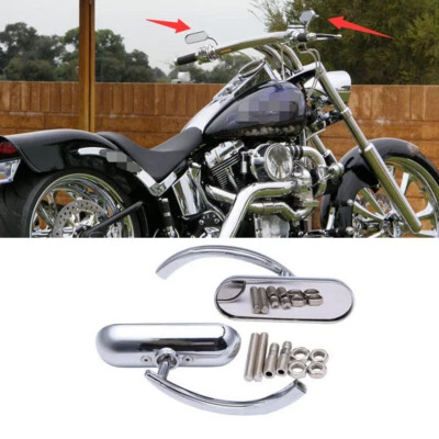 Espejos retrovisores cromados para motocicleta Harley Davidson Heritage Softail Fatboy Foto 1 de 4