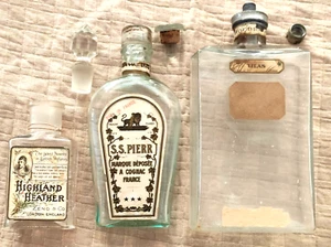 Old 3 empty bottle 1)HIGHLAND HEATHER ,ZENO & CO ) HOUBIGANT LILAS 3) Essence - Picture 1 of 24