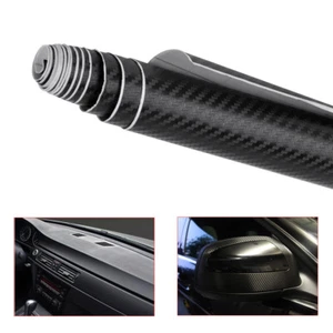 30cmx127cm 3D coche negro fibra de carbono pegatina rollo película pegatina hágalo usted mismo envoltura decoración - Imagen 1 de 5