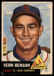 1953 Topps #205 Vern Benson Cardinals G Good (RC - Rookie Card) 