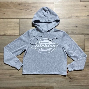 Dickies Juniors Girls Cropped Graphic Hoodie Size Small Light Gray - Picture 1 of 11