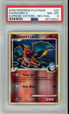 2009 POKEMON SUPREME VICTORS CHARIZARD G #20 REVERSE HOLO PSA 8 NM #28729852 - Image 1 of 2