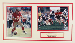 Steve Young Signed 49ers 14x24 Custom Matted Photo Display (Tristar & Young)