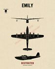 Wwii Japanese Emily H8k Patrol Bomber Aircraft Recognition Poster V-1