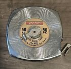 Evans 50 ft. White Steel Tape Measure No. 505 Vintage Made in USA