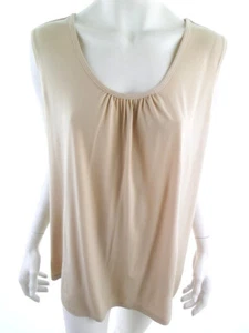 Susan Graver T. XL Beige Blusa Túnica Sin mangas - Imagen 1 de 5