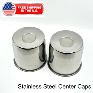 2 Stainless Steel 5.15 Diam Wheel Center Caps For Truck Trailer Rims 8 Lug 8x6.5 - Picture 1 of 6