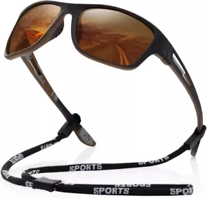 Polarized Sports Sunglasses for Men: UV400 Protection Glasses Womens Wrap around - Picture 1 of 12