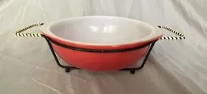 Pyrex 024 2qt KASSEROLLE SCHÜSSEL mit HALTER! FLAMINGO PINK !!! - Bild 1 von 11