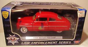 1:24 1949 Mercury Fire Chief Police Red Diecast Car Replica Model Motormax