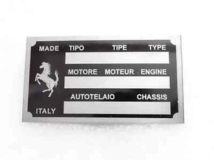 VIN Chassis Number Plate Alloy Made For Vintage Ferrari Car #23C18 - Bild 1 von 7