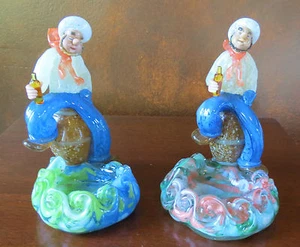 Paar Zelezny Brod Glas von Brychta französische Matrosen Buchstützen/Aschenbecher/Figuren - Bild 1 von 10
