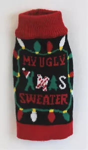 Christmas Fashion Pet Dog Clothes Ugly Xmas Sweater knitTurtle Neck Size Small - Picture 1 of 5
