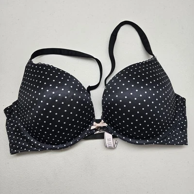 Sujetador Victoria's Secret para mujer 34D negro con lunares blancos cuerpo por Foto 1 de 4