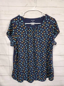 Van Heusen Ladies Size Large Cap Sleeve Blouse Polka-dot Casual Everyday Wear - Picture 1 of 7