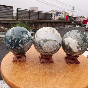 4.76LB3Pcs Natural aquatic plant agate crystal ball, water grass moss agate ball - Picture 1 of 15