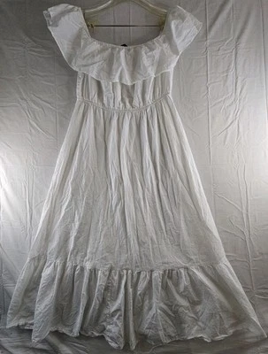 Vestido feminino Grace Elements tamanho grande branco cigano camponês fora do ombro midi  - Imagem 1 de 4