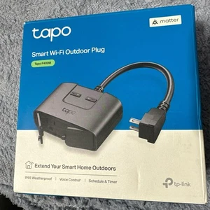 TP-Link Tapo P400M Outdoor Smart Plug 2 Outlets IP65 Weather Resistant New! - Picture 1 of 4